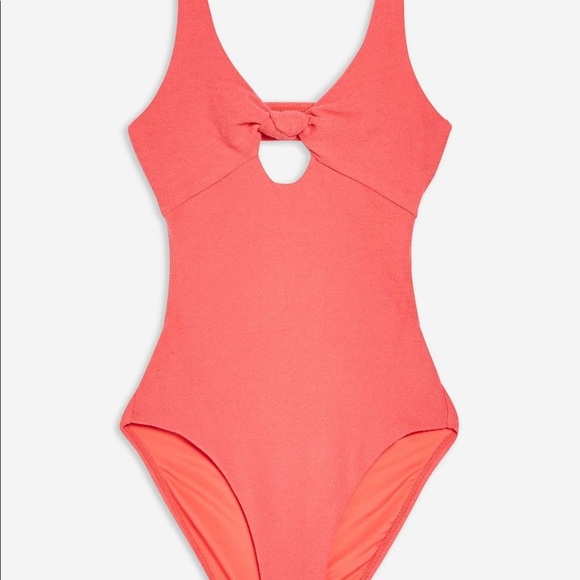 NWOT TopShop Velour One Piece Knot Swimsuit - Picture 2 of 8
